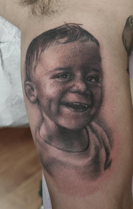 Ryan Mullins - Black and Grey Portrait Tattoo